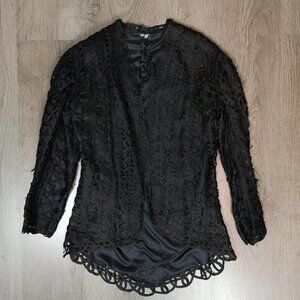 Victorian vintage guipure lace black lace jacket